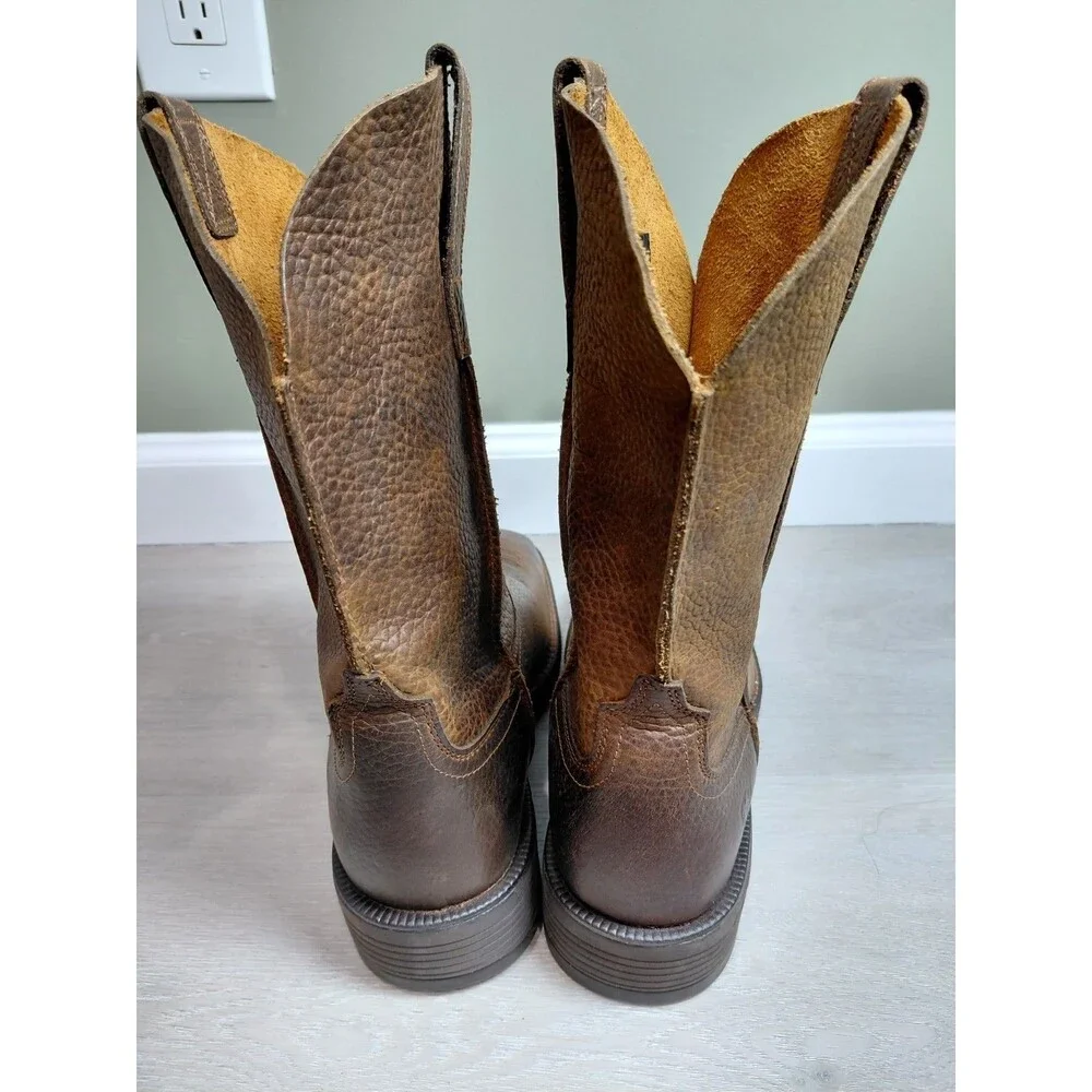 Ariat Rambler Western Boot Men Size 10D Brown Leather Square Toe